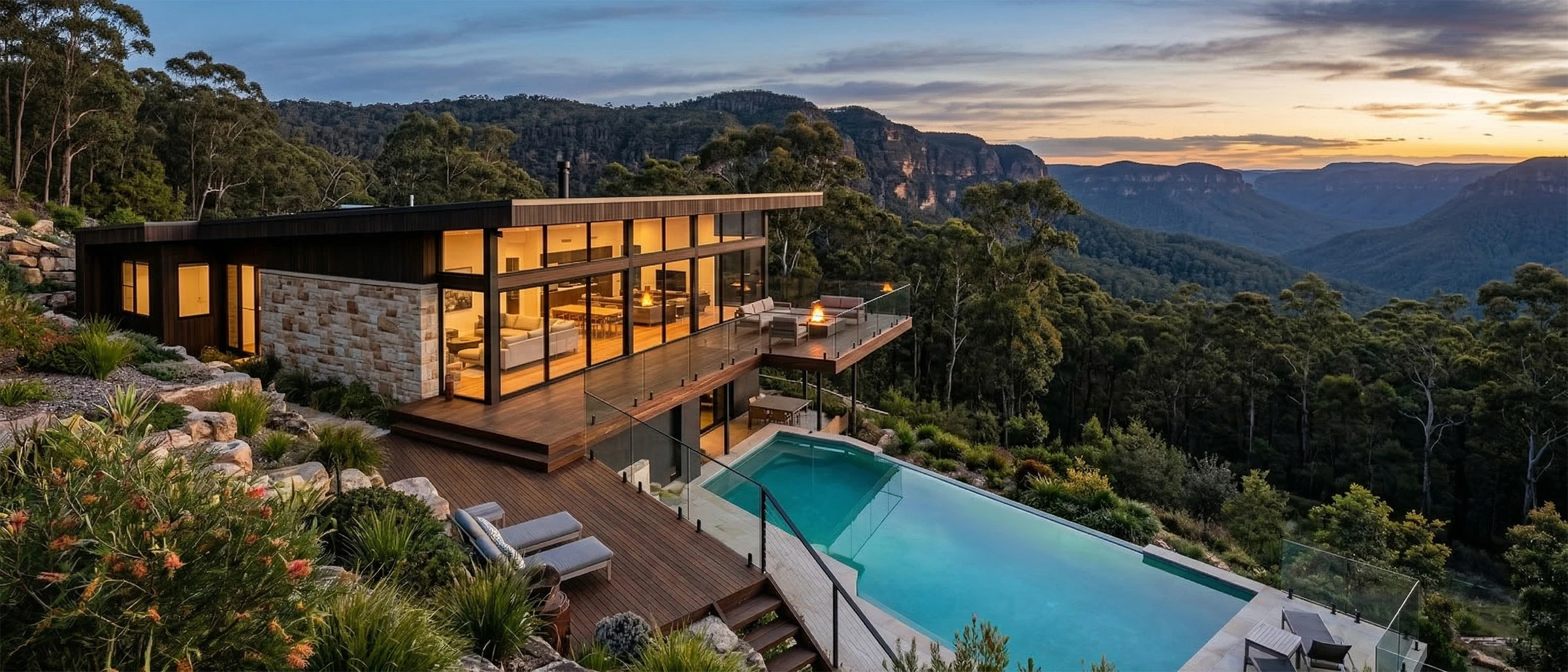 Outdoor deck area at Cooroy Crescent, Yellow Rock